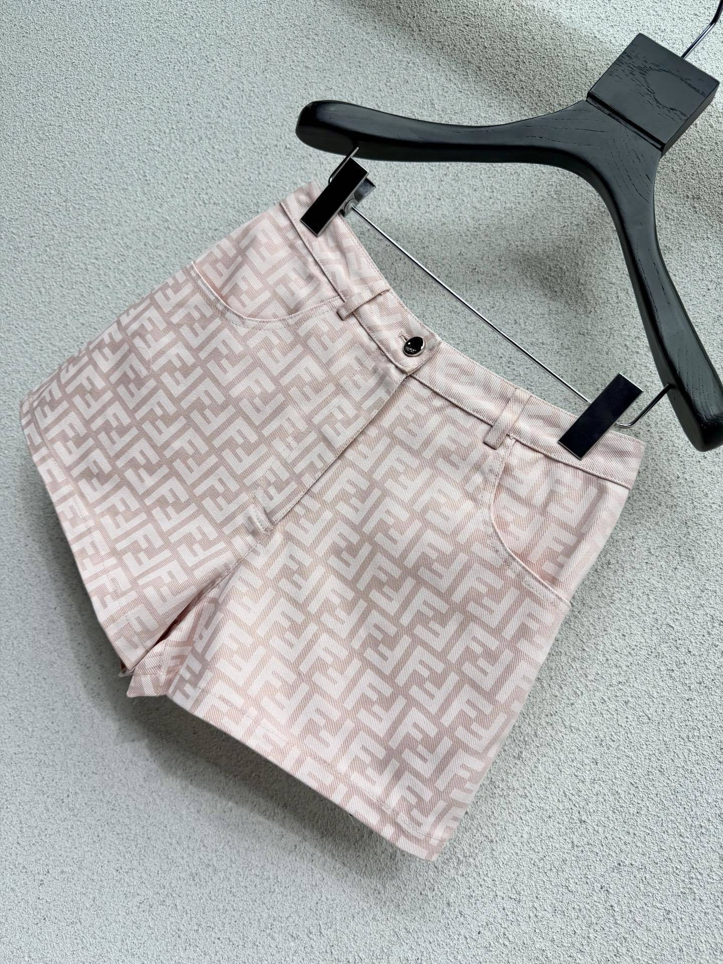 PINK MONOGRAM PRINT SHORTS