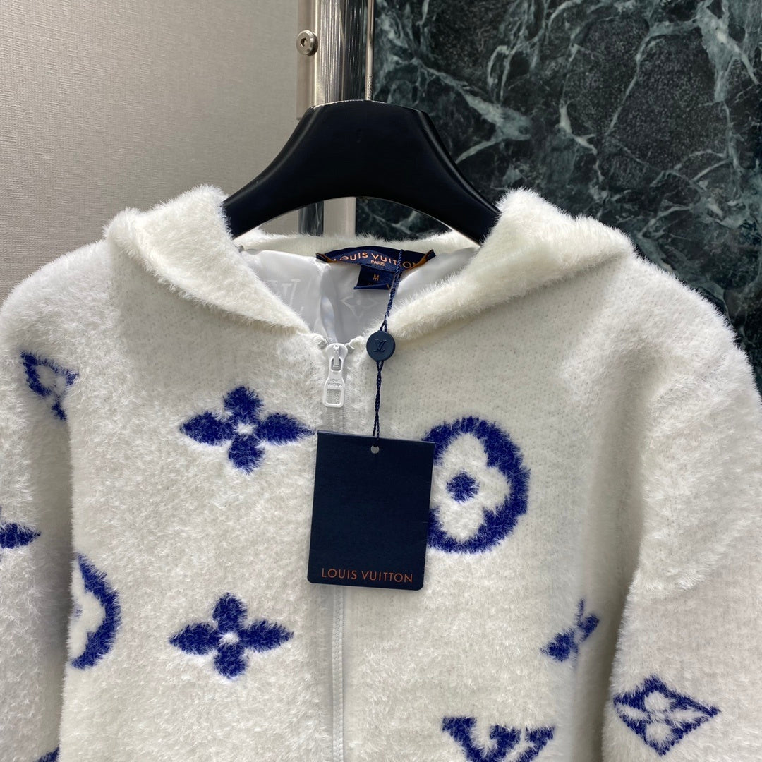 HOODED ZIP-UP KNIT JACKET