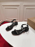 BLACK EMBELLISHED STRAP SANDALS