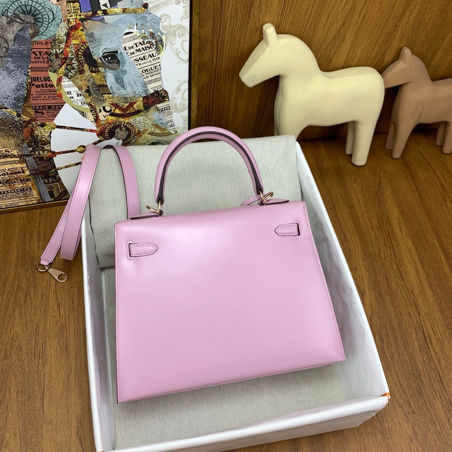 LUXURY BLUSH PINK LEATHER TOP HANDLE MINI HANDBAG WITH GOLD HARDWARE