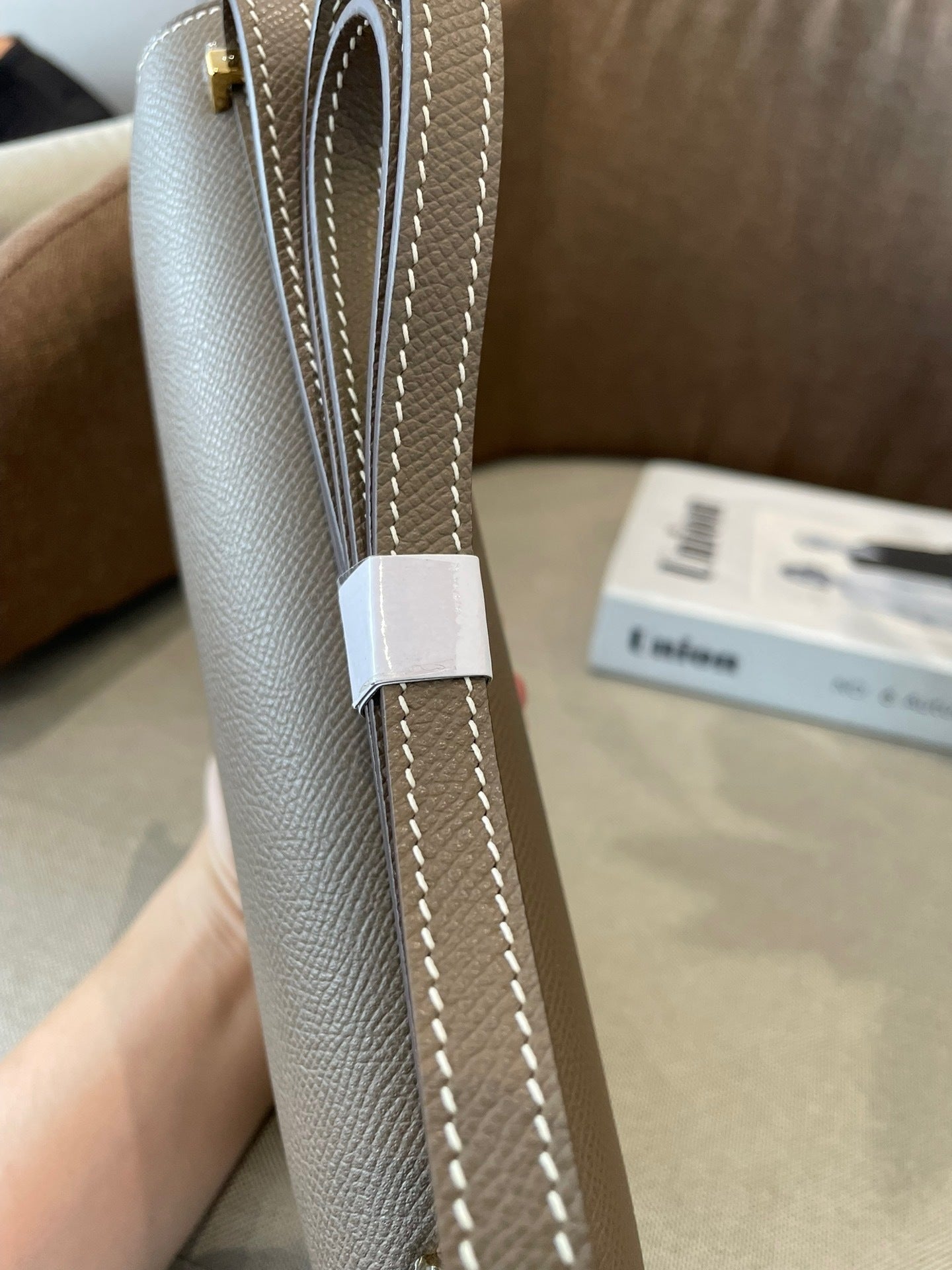 TAUPE STRUCTURED CROSSBODY BAG