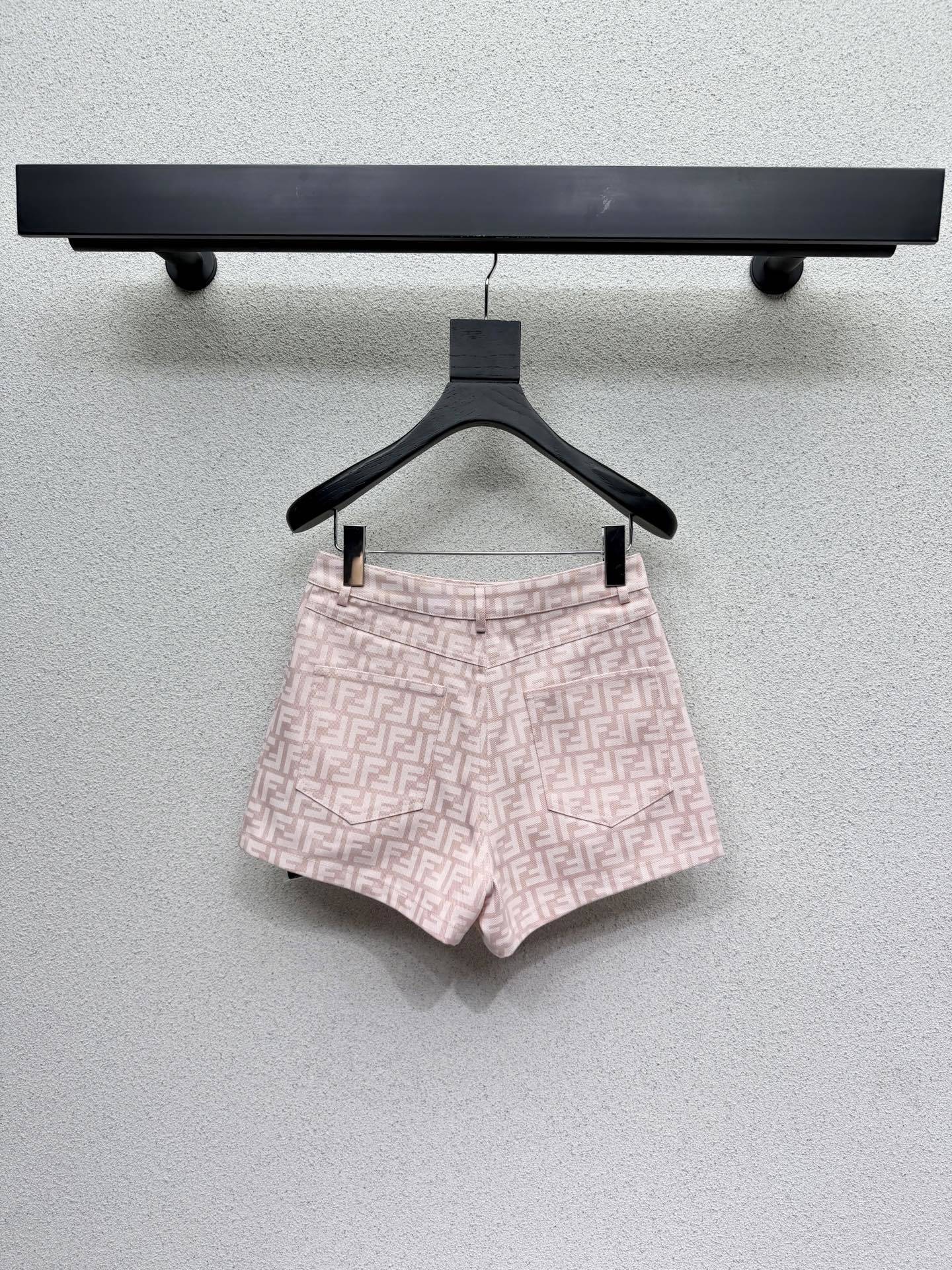 PINK MONOGRAM PRINT SHORTS