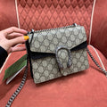 MONOGRAM CANVAS TIGER BUCKLE CHAIN SHOULDER BAG