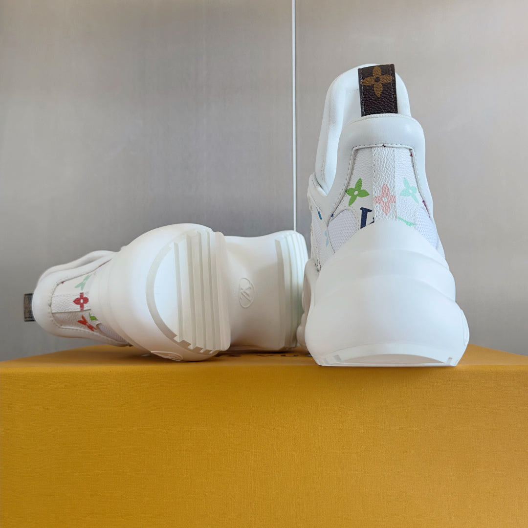 WHITE MULTICOLOR CHUNKY SNEAKERS