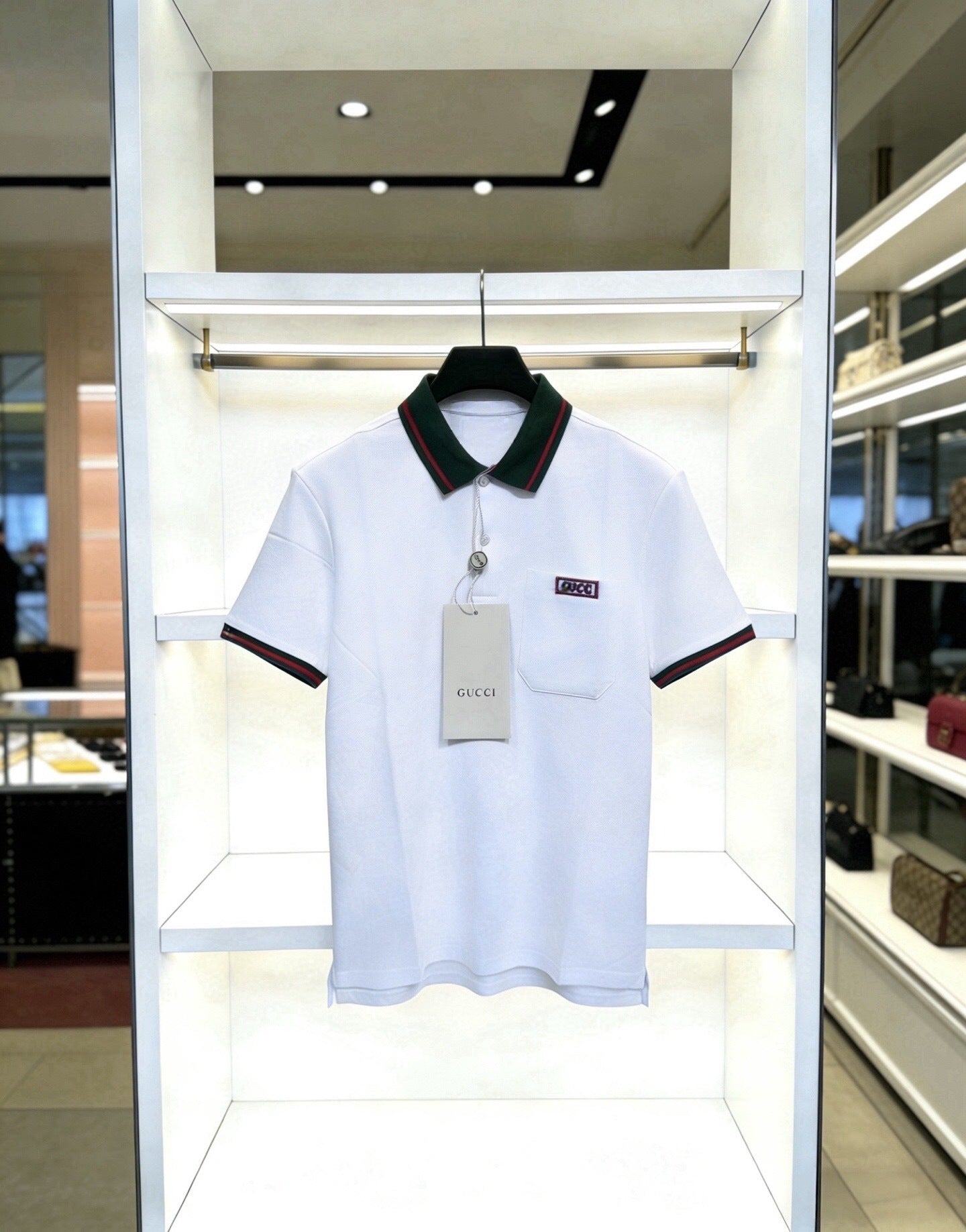 CLASSIC STRIPE COLLAR POLO SHIRT WITH SIGNATURE TRIM