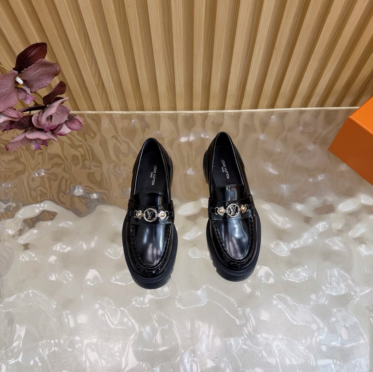 BLACK CHUNKY SOLE DESIGNER LOAFERS