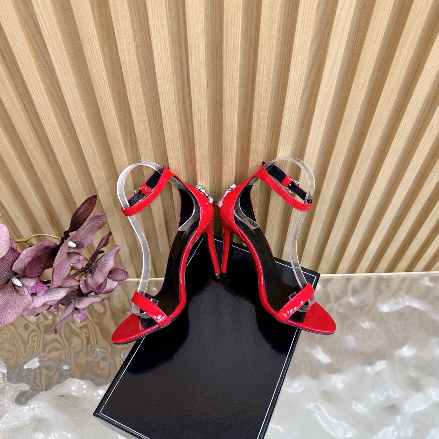 PATENT RED STILETTO SANDALS – GLAM NIGHT EDITION