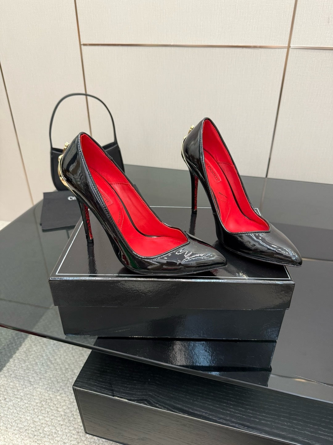 PATENT BLACK DAGGER PUMPS – LUXURY STILETTO EDITION