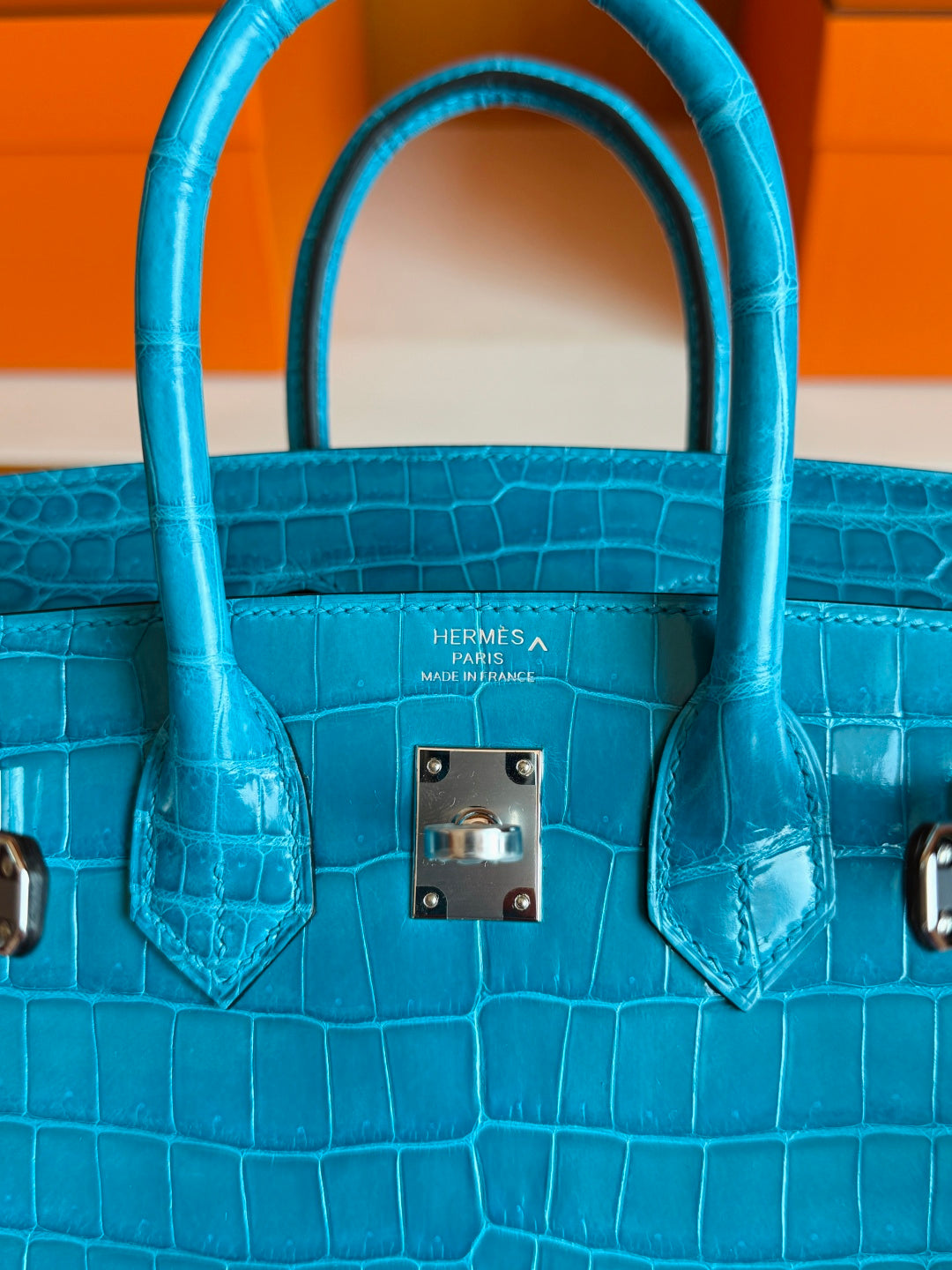 TURQUOISE CROC BIRKIN