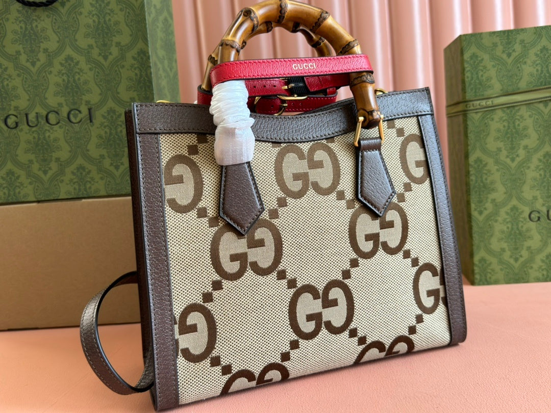 LUXURY BAMBOO HANDLE MONOGRAM MINI TOTE BAG