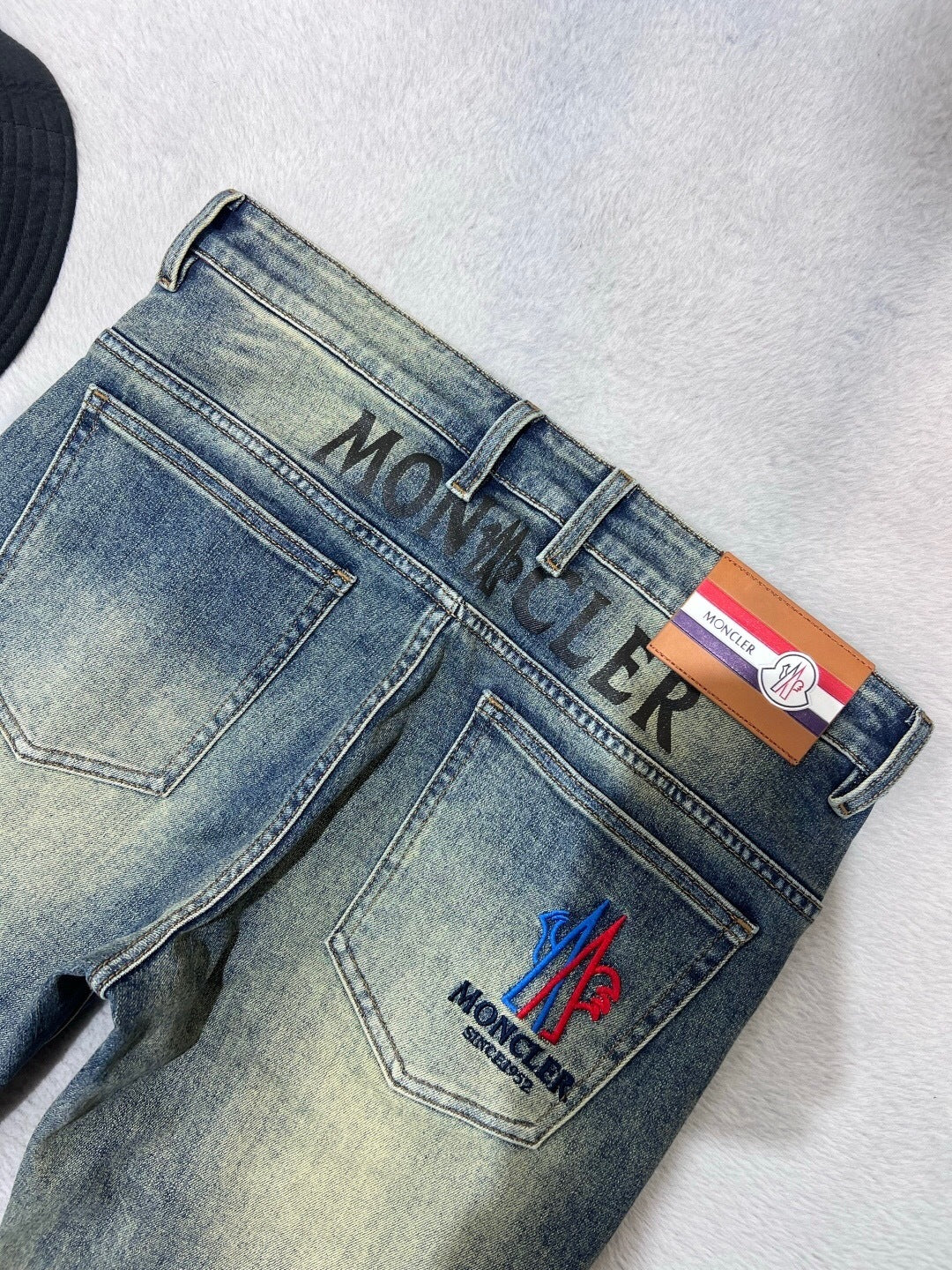EMBROIDERED LOGO DENIM JEANS