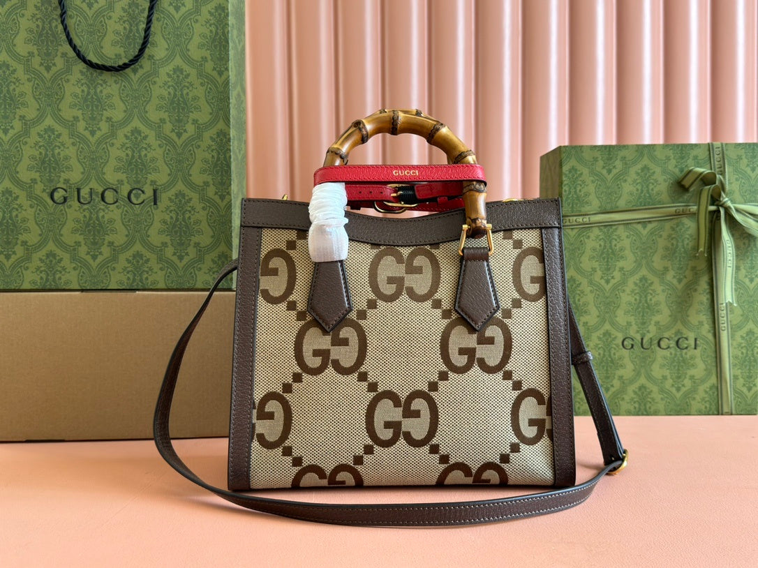 LUXURY BAMBOO HANDLE MONOGRAM MINI TOTE BAG