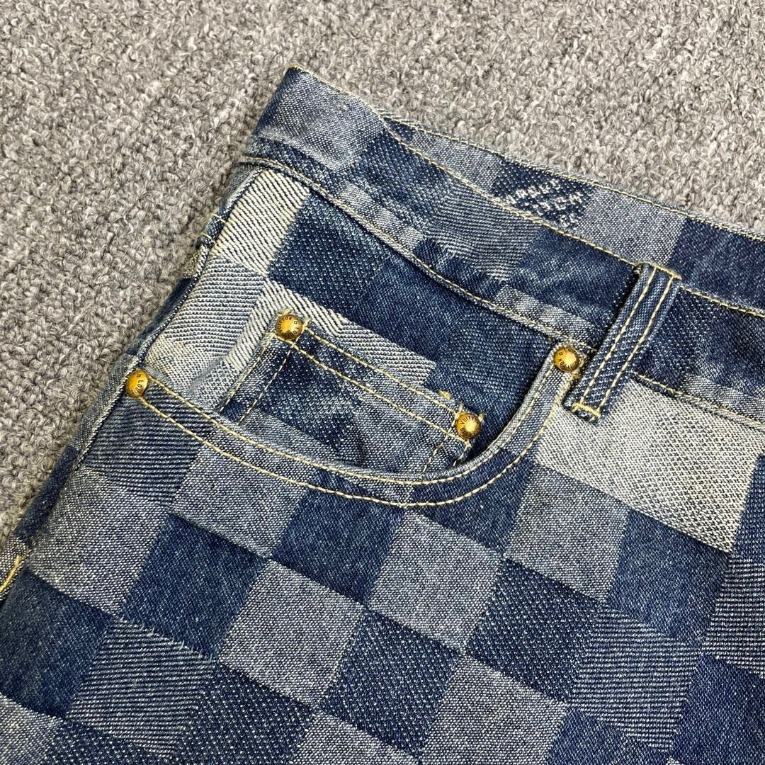 PIXEL CHECK DENIM SET