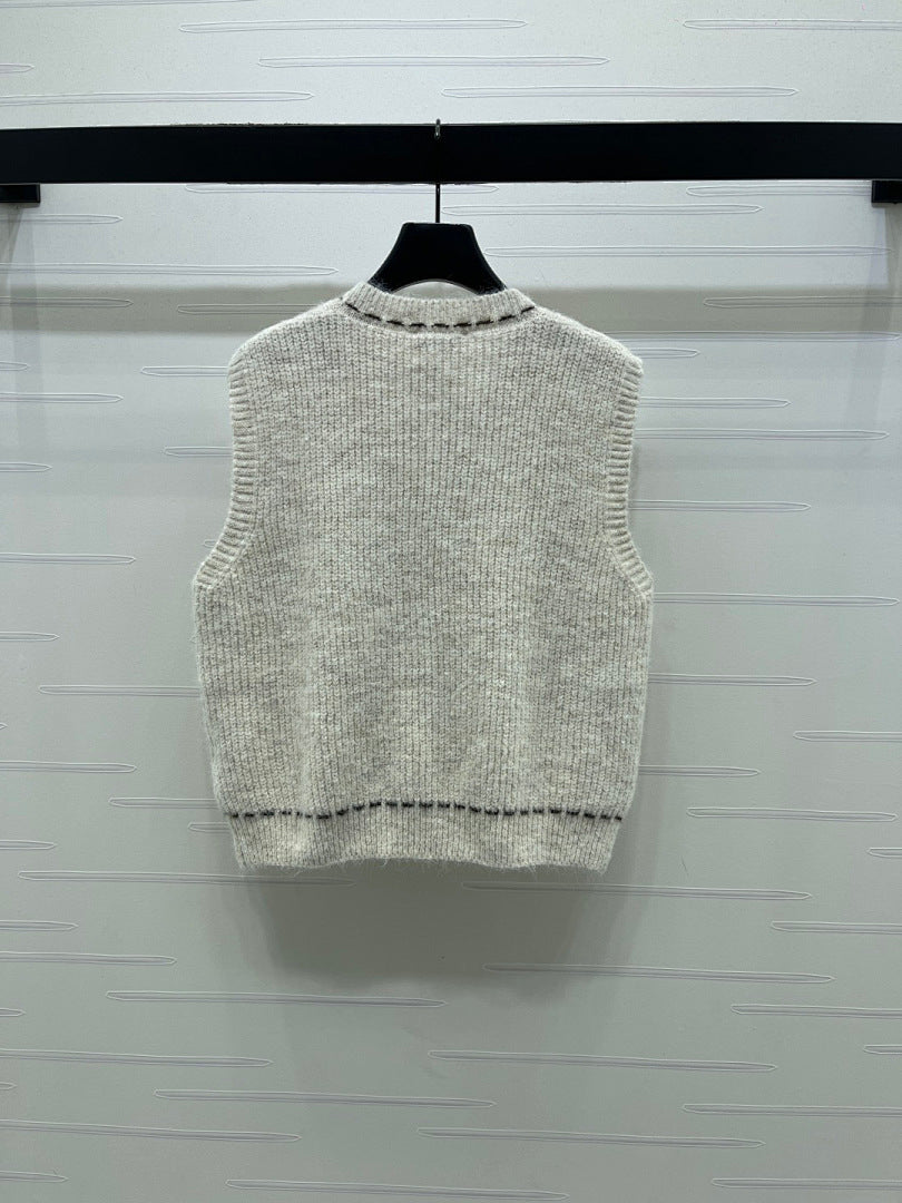 BUTTON FRONT KNIT VEST