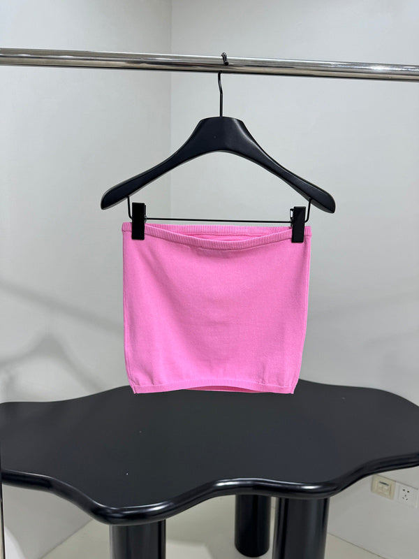 RIBBED KNIT TUBE TOP