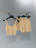 SOFT KNIT CROP TOP & SHORT SET WITH LOGO DETAIL