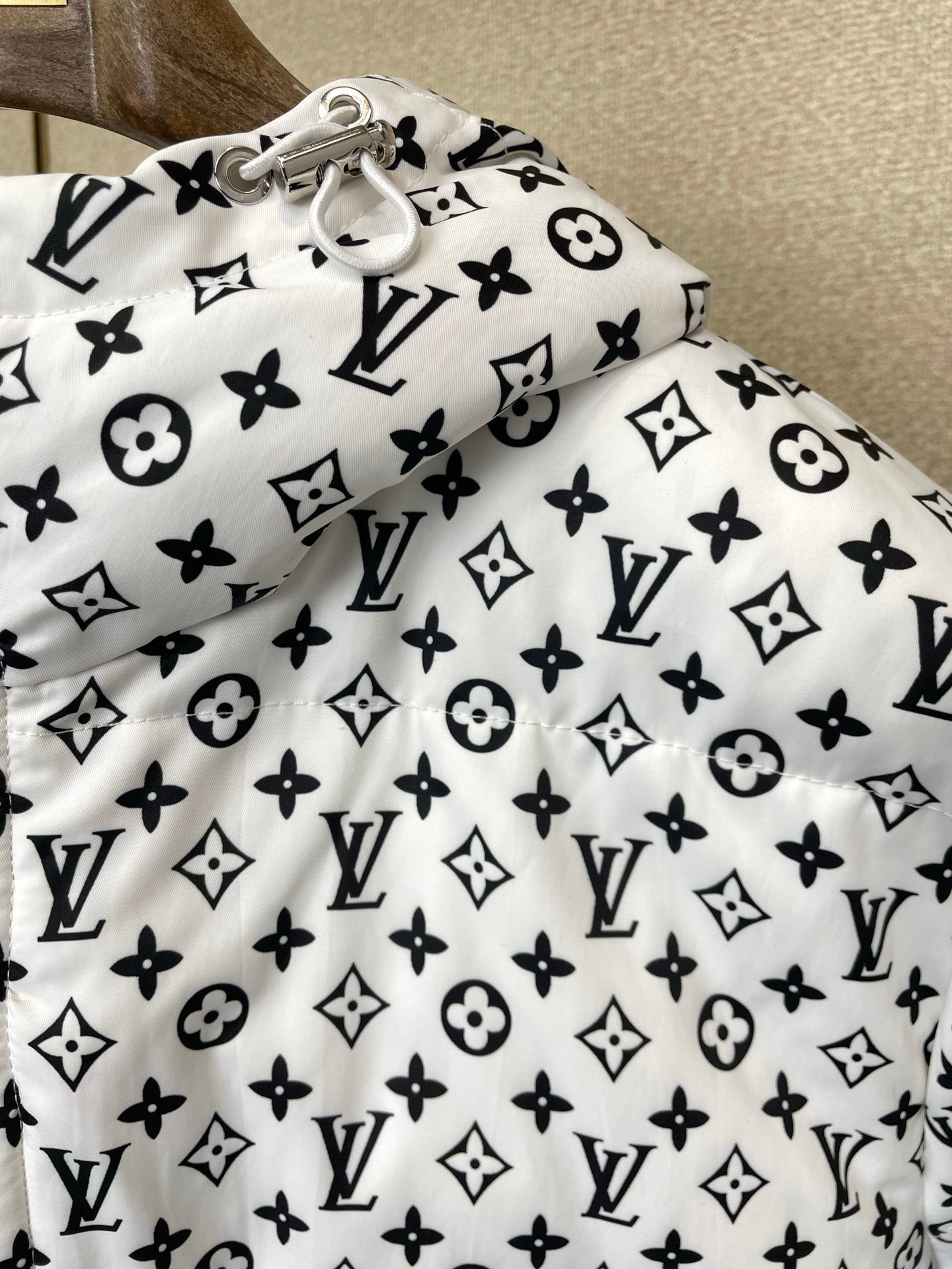ALL-OVER MONOGRAM PADDED ZIP HOODIE