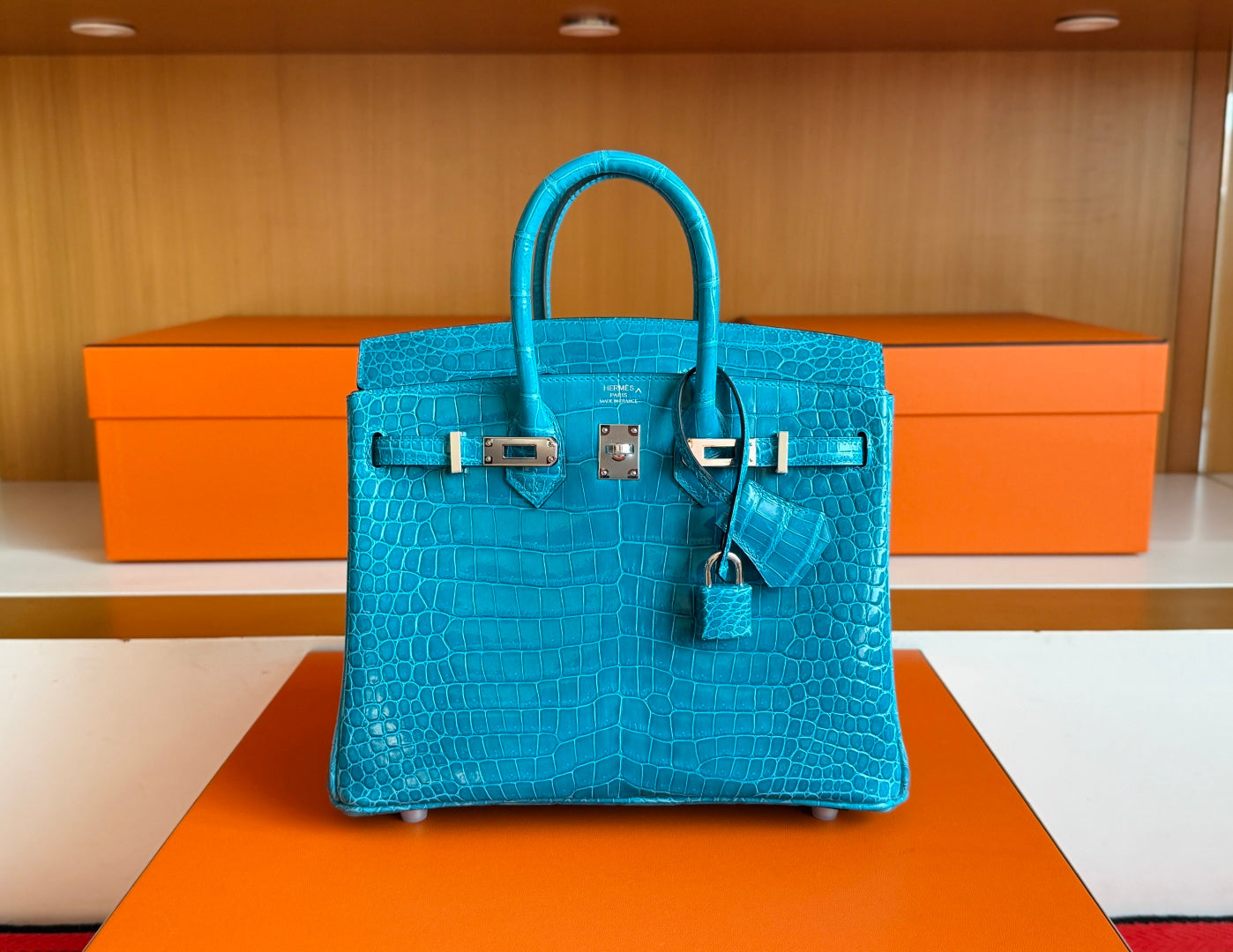 TURQUOISE CROC BIRKIN