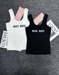 RIBBED LOGO KNIT TANK TOP