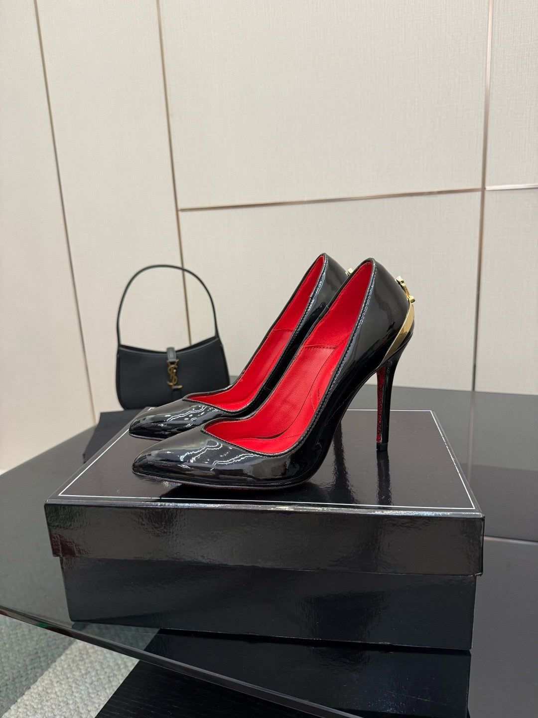 PATENT BLACK DAGGER PUMPS – LUXURY STILETTO EDITION