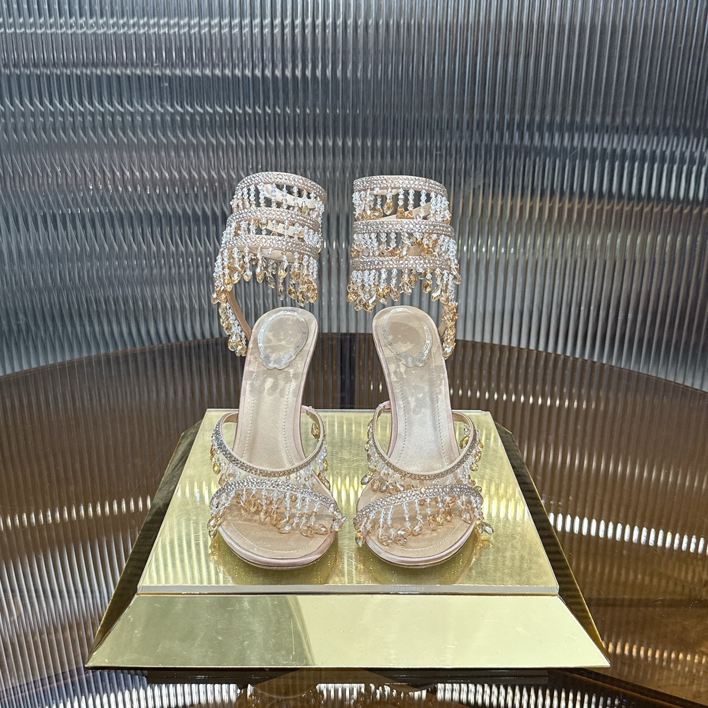 CHAMPAGNE CASCADE HEELS