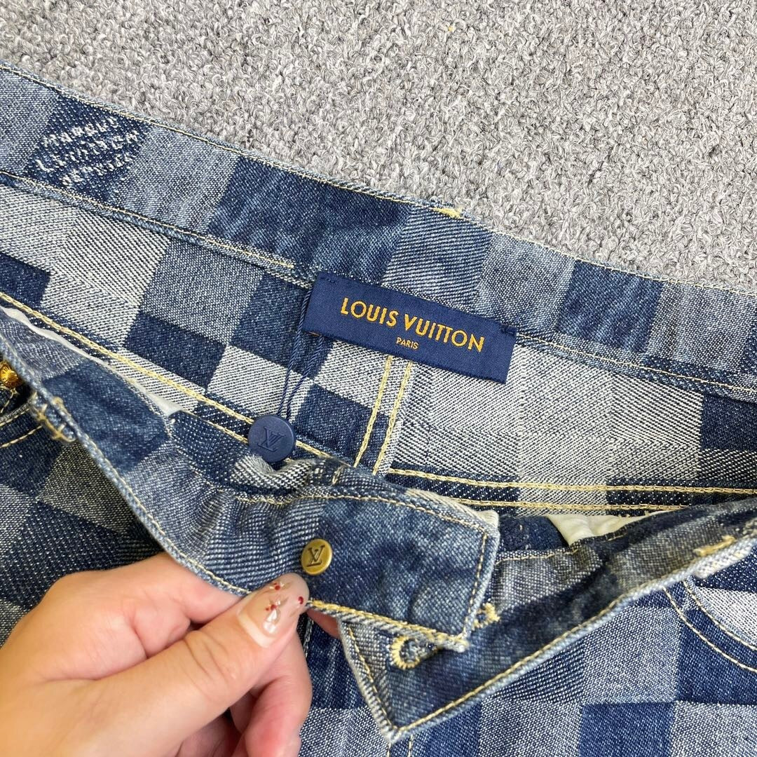 PIXEL CHECK DENIM SET