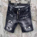 DISTRESSED ZIP DENIM SHORTS