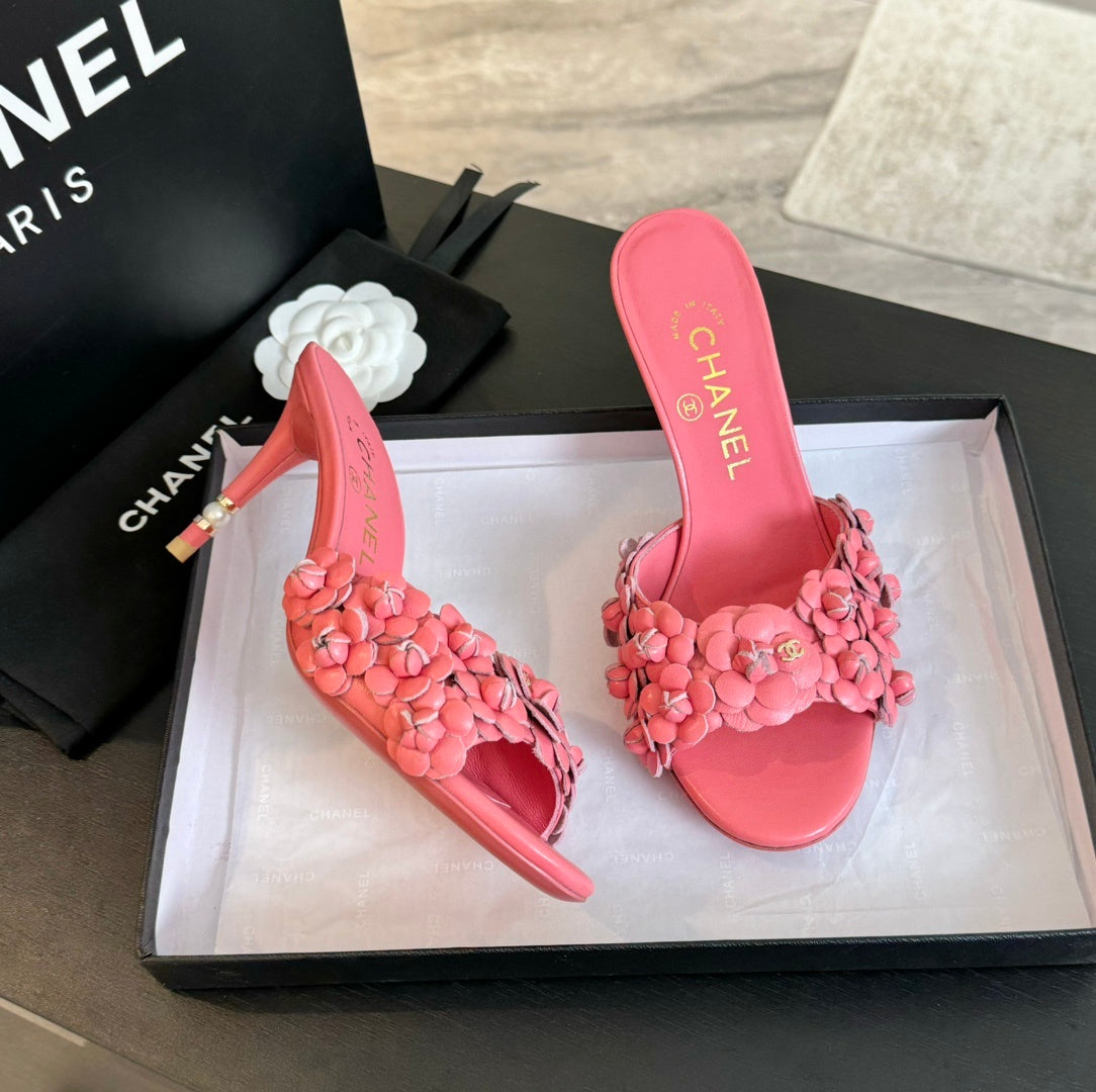 PINK FLORAL HEELS