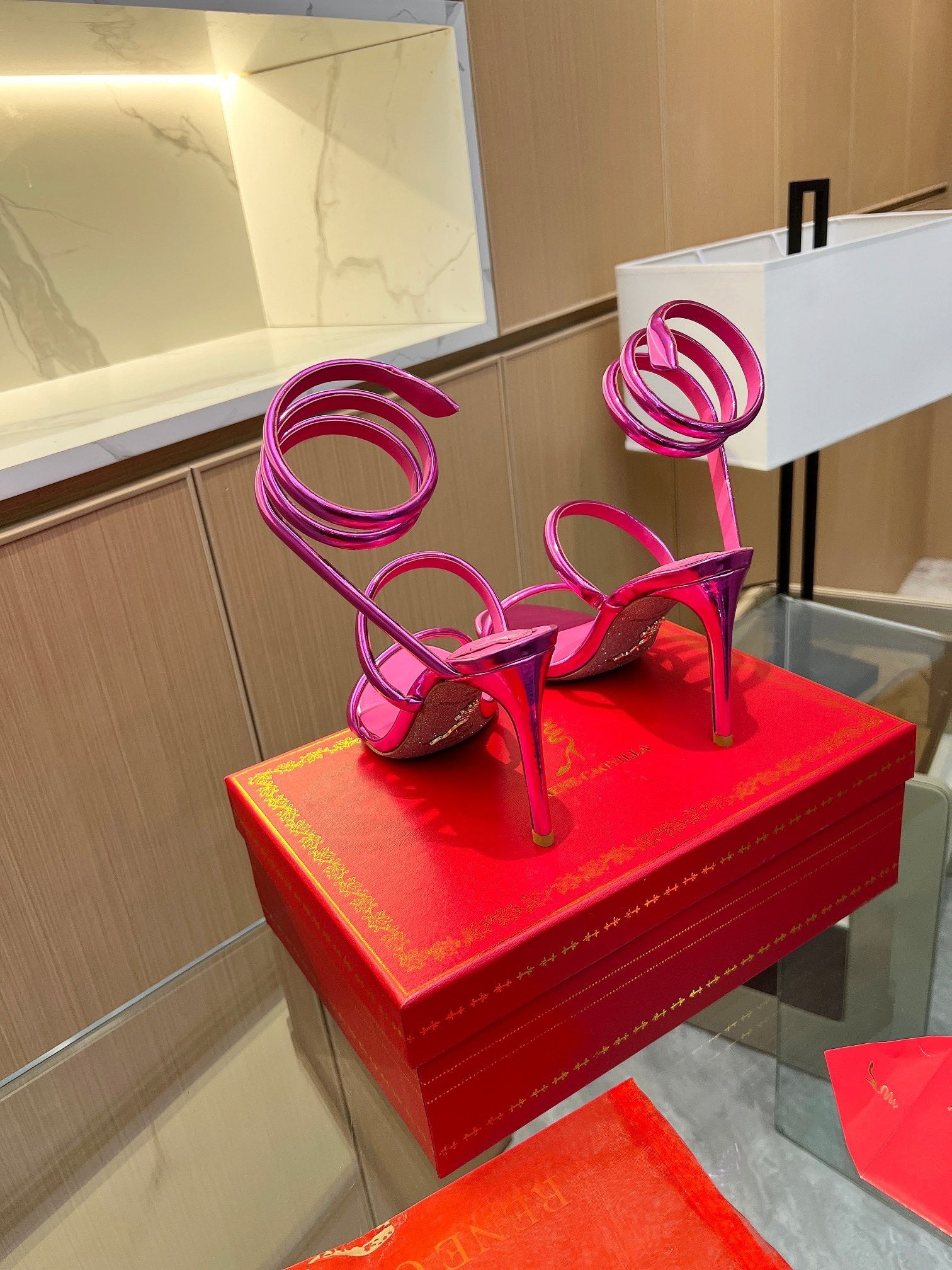 FUCHSIA CHROME HEELS