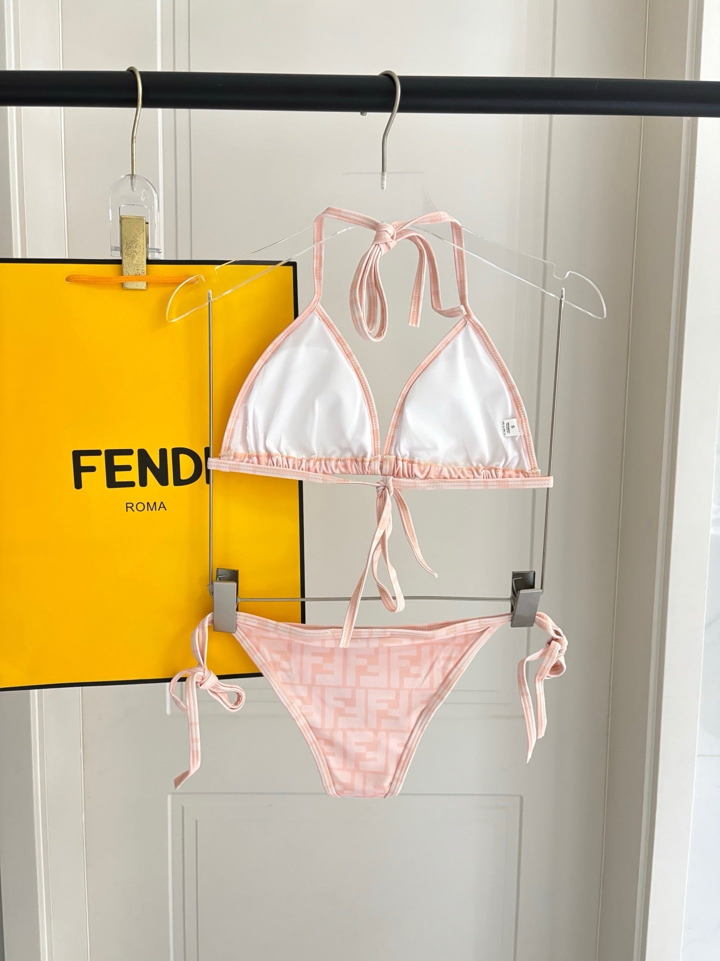BLUSH MONOGRAM STRING BIKINI SET