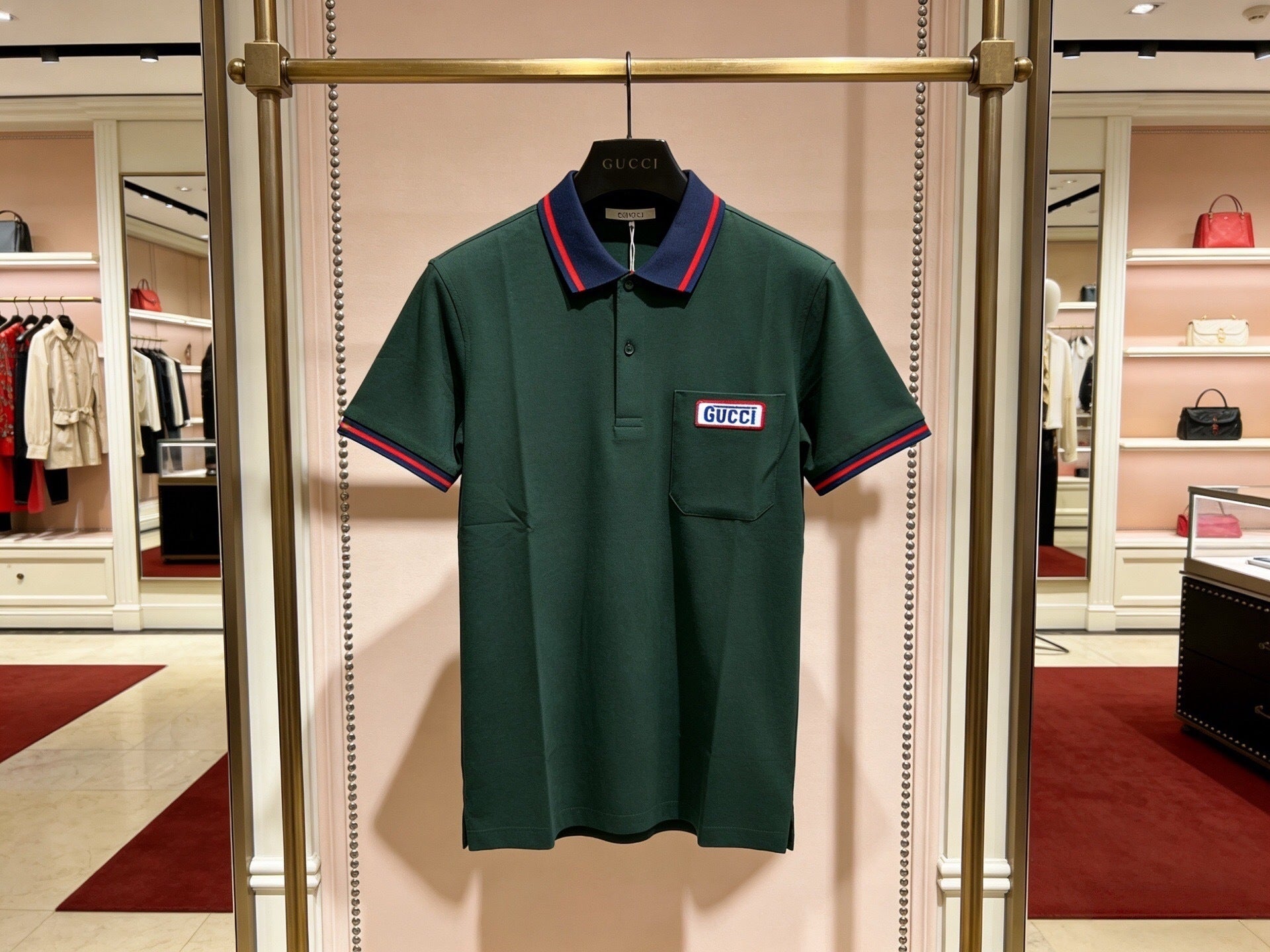 CLASSIC STRIPE COLLAR POLO SHIRT WITH SIGNATURE TRIM