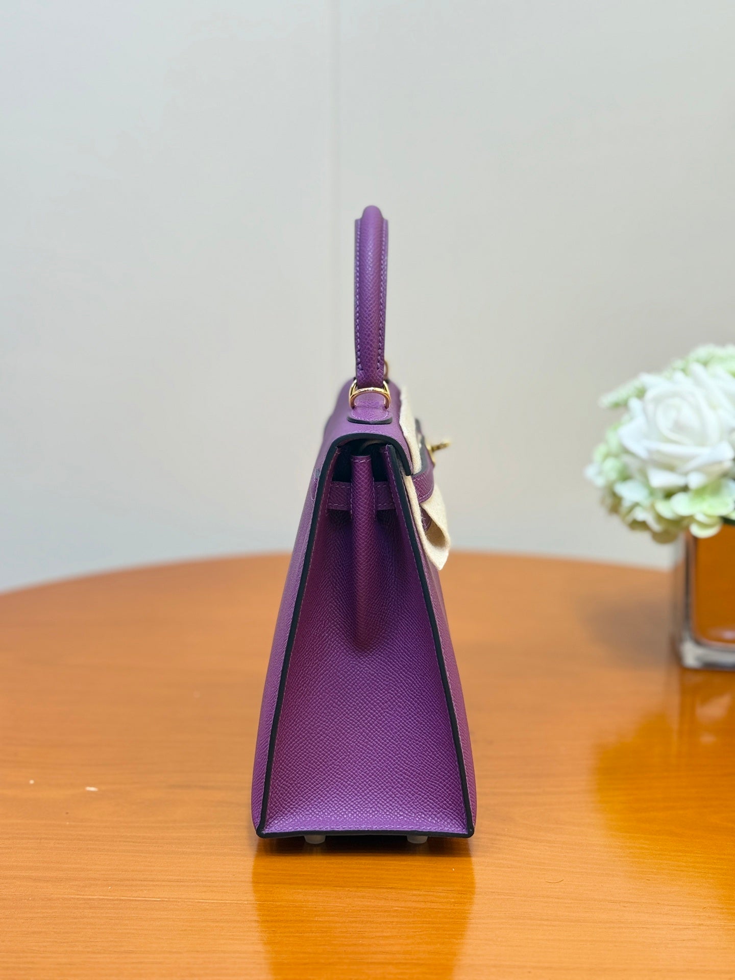 ROYAL PURPLE STRUCTURED LUXURY HANDBAG