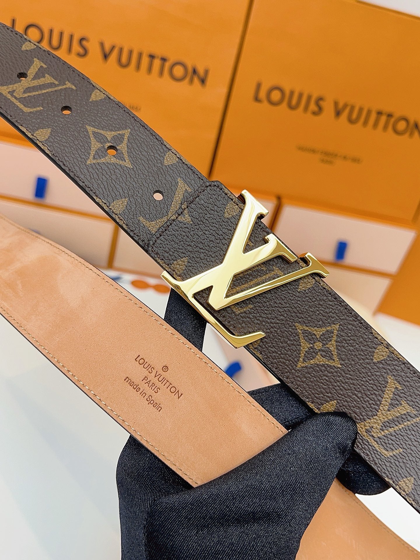 CLASSIC MONOGRAM BELT – GOLD BUCKLE EDITION