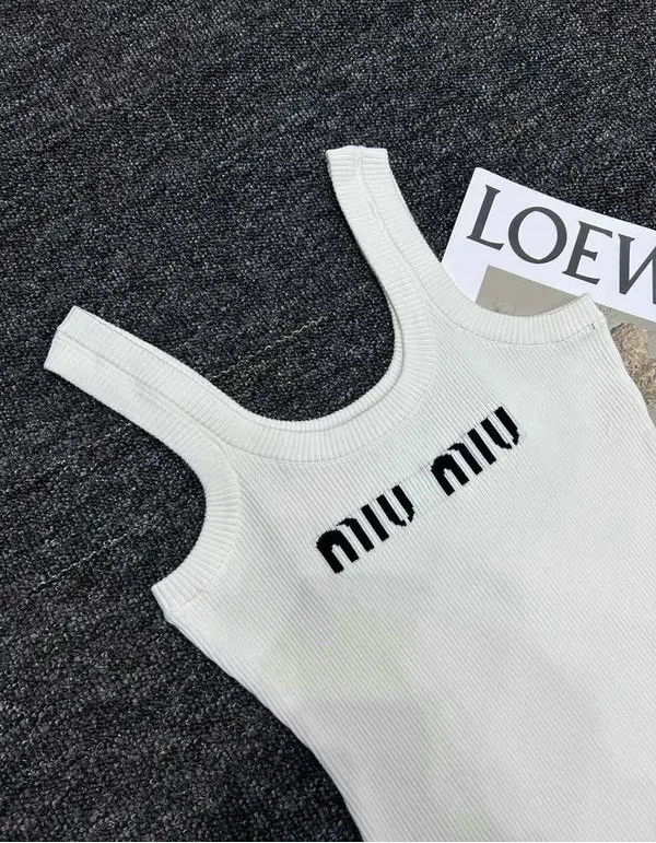 RIBBED LOGO MIDI TANK DRESS