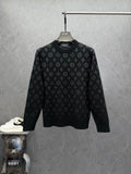 ALL-OVER MONOGRAM KNIT CREWNECK SWEATER