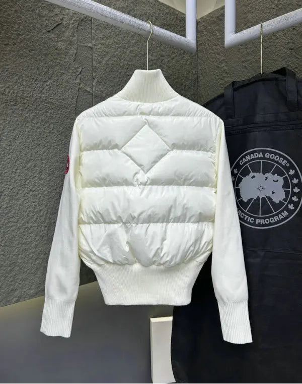 QUILTED PANEL ZIP KNIT JACKET