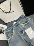 STUDDED DENIM JEANS