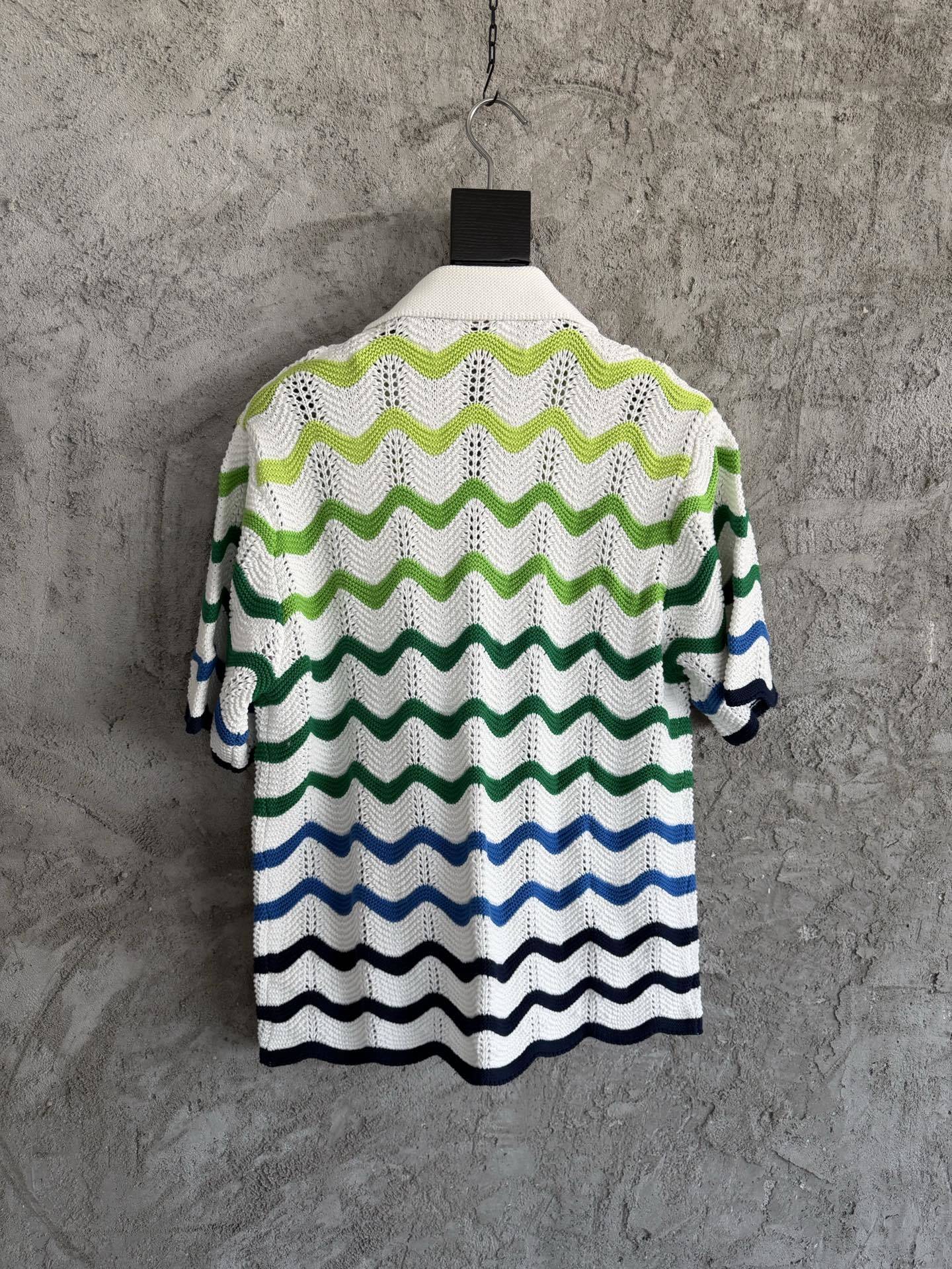 WAVE KNIT SHORT-SLEEVE SHIRT & SHORTS SET