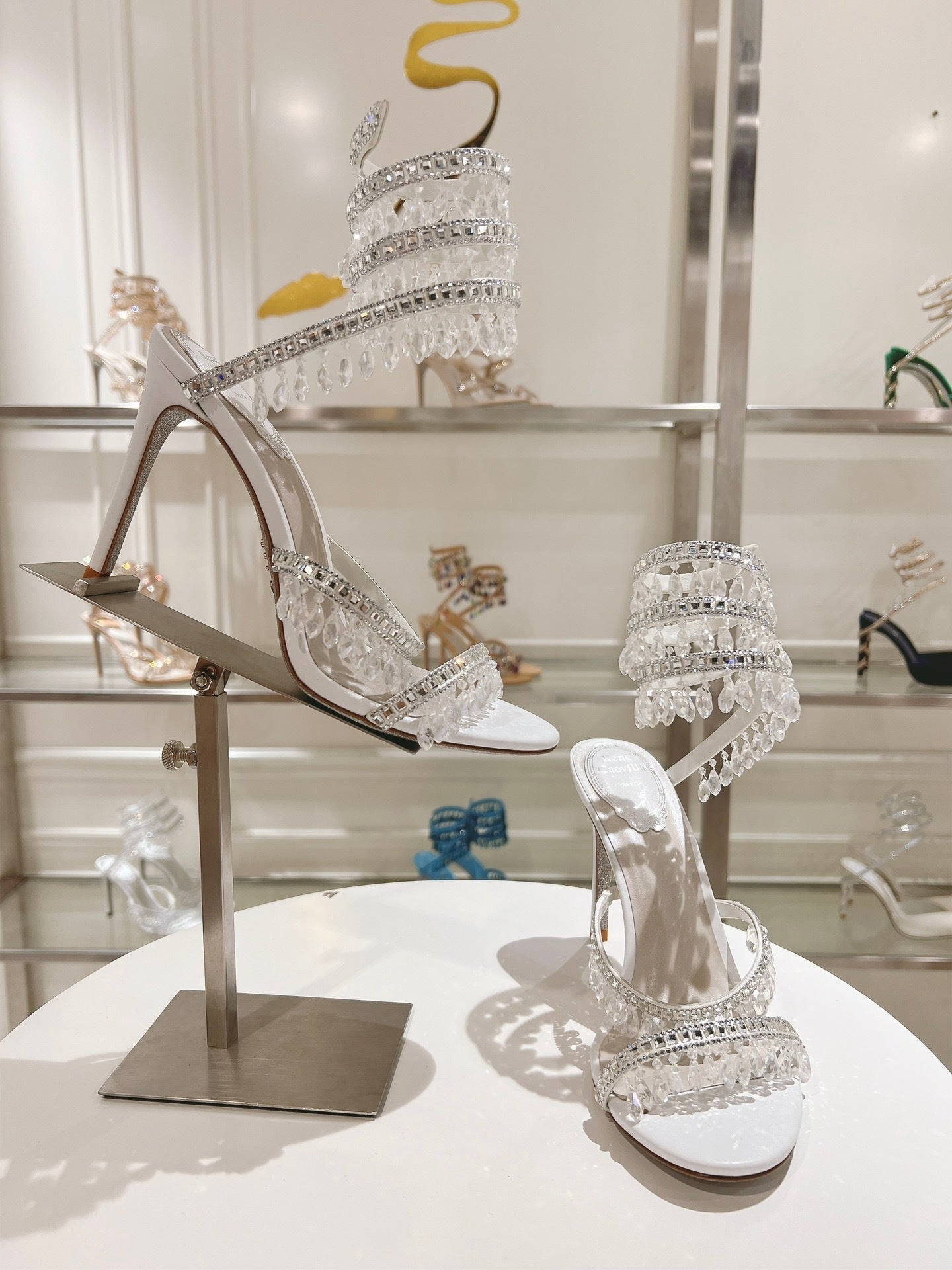 CRYSTAL CASCADE HEELS