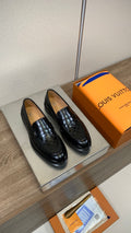 BLACK PATENT LEATHER WOVEN LOAFERS