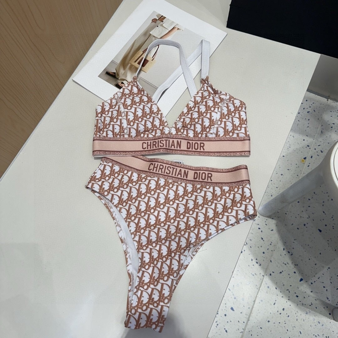 MONOGRAM SPORT BAND HIGH-WAIST BIKINI SET