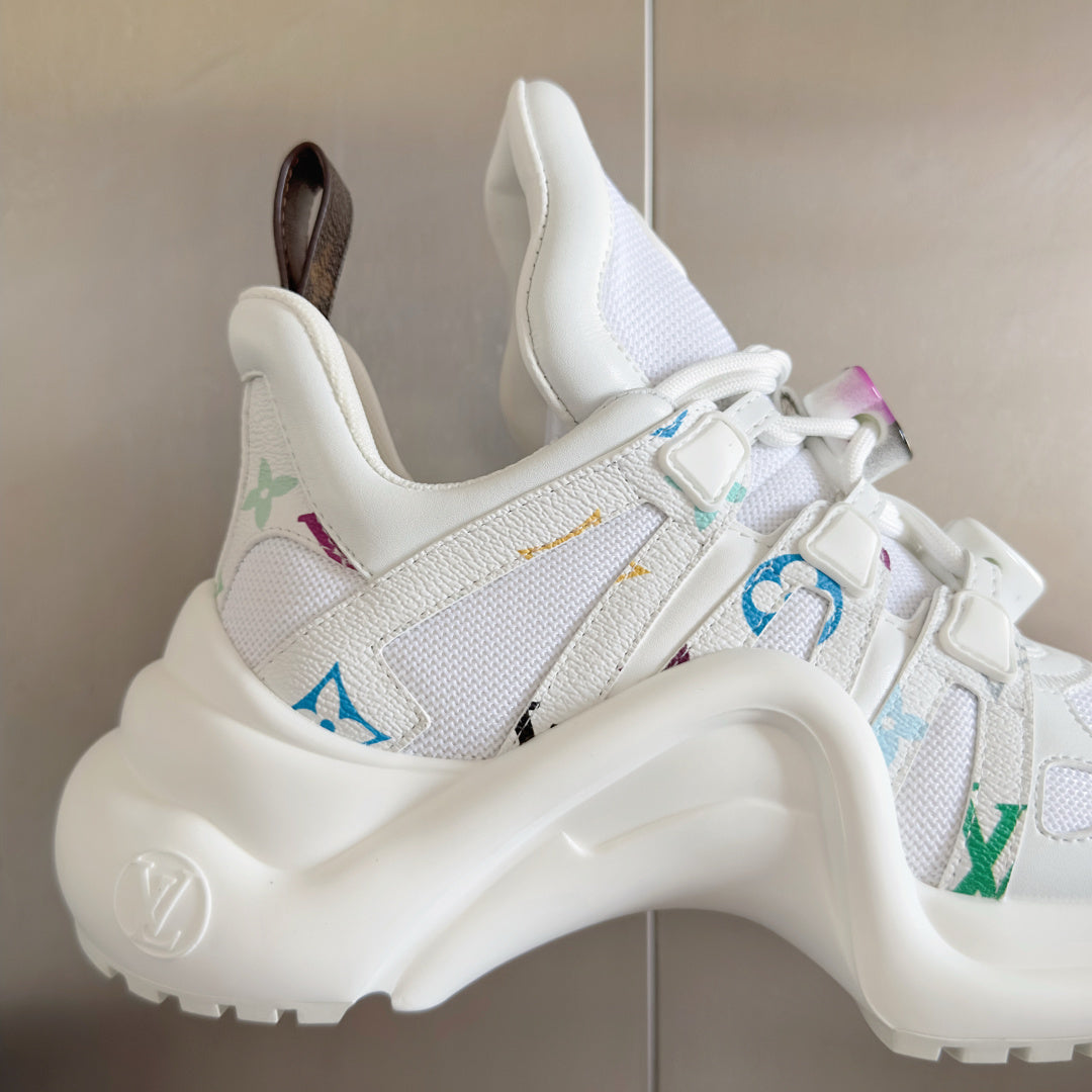 WHITE MULTICOLOR CHUNKY SNEAKERS