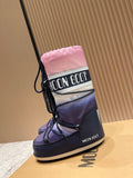 MULTICOLOR PADDED WINTER BOOTS WITH FAUX FUR LINING