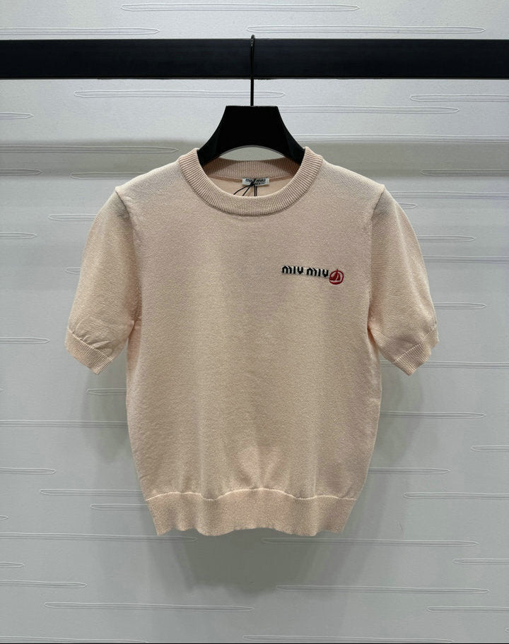 SOFT KNIT LOGO SHORT-SLEEVE SWEATER