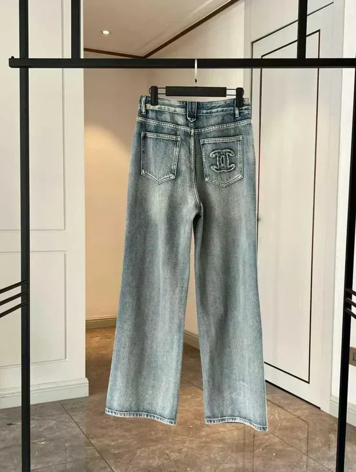 STUDDED DENIM JEANS