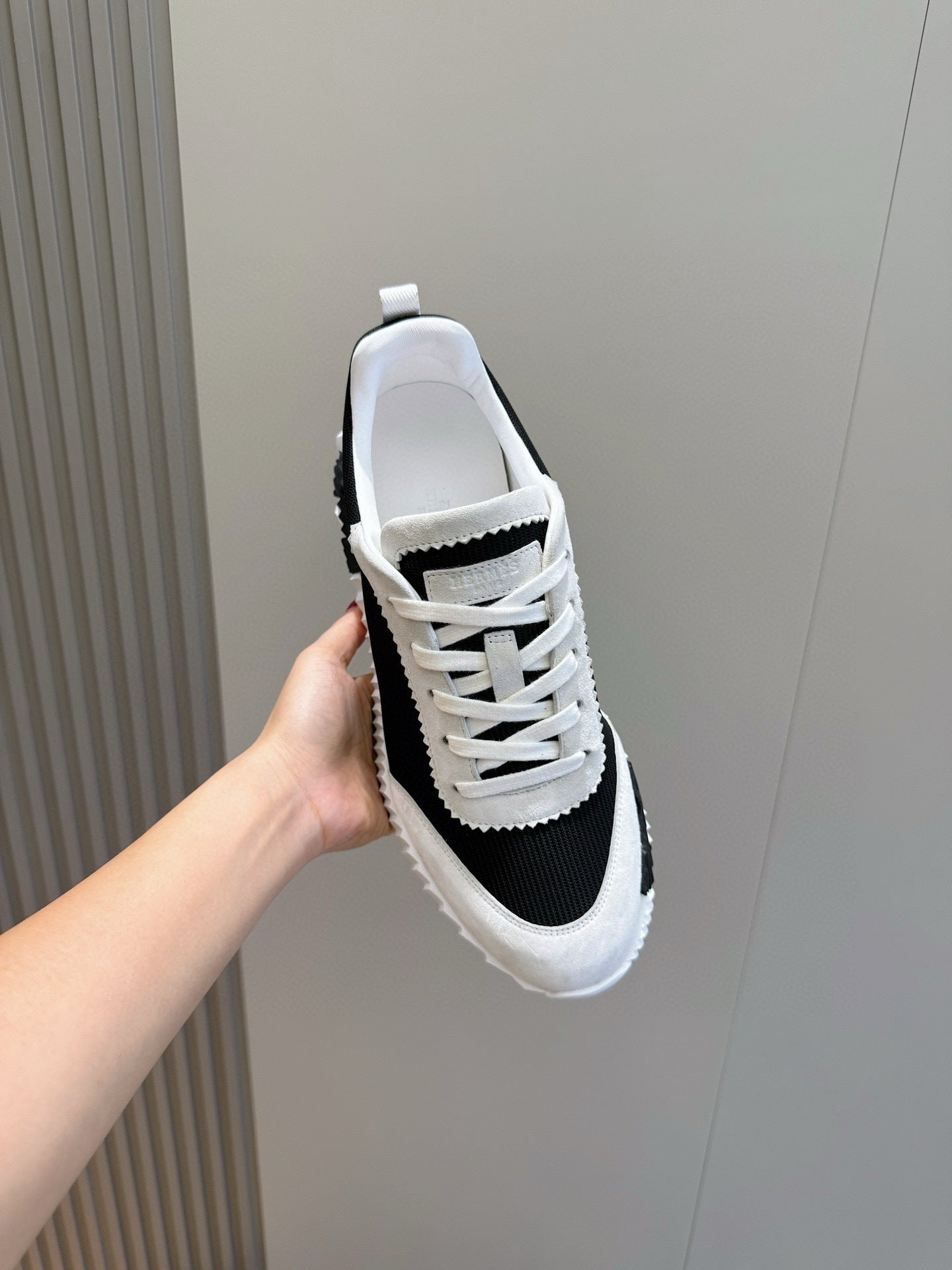 BLACK & WHITE TWO-TONE DESIGNER SNEAKERS