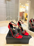RED STRAPPY HIGH HEEL SANDALS