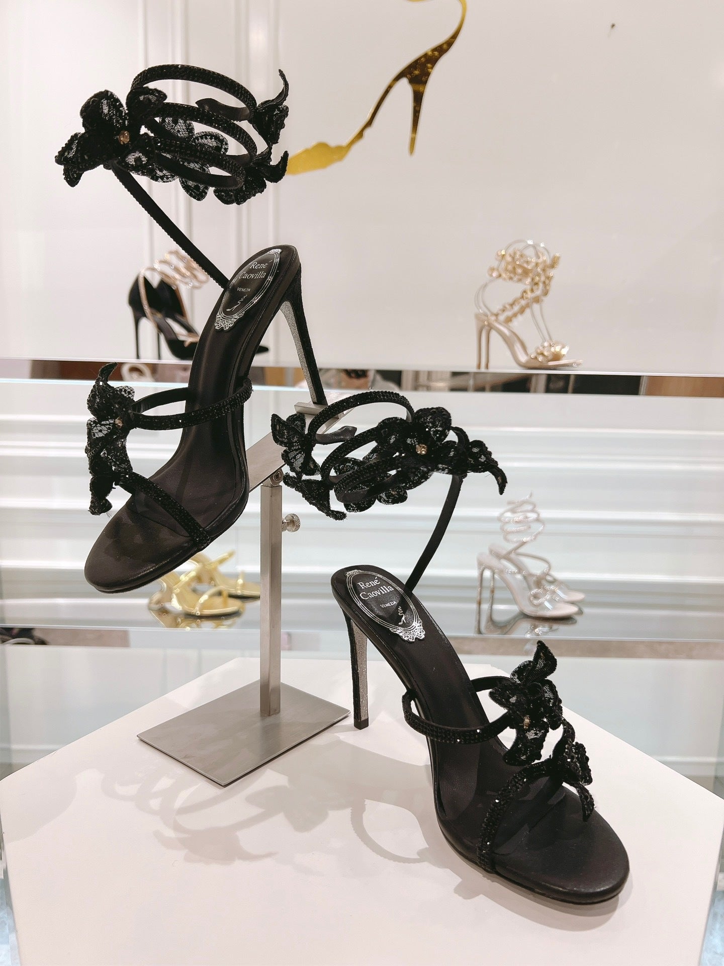 MIDNIGHT FLORAL HEELS