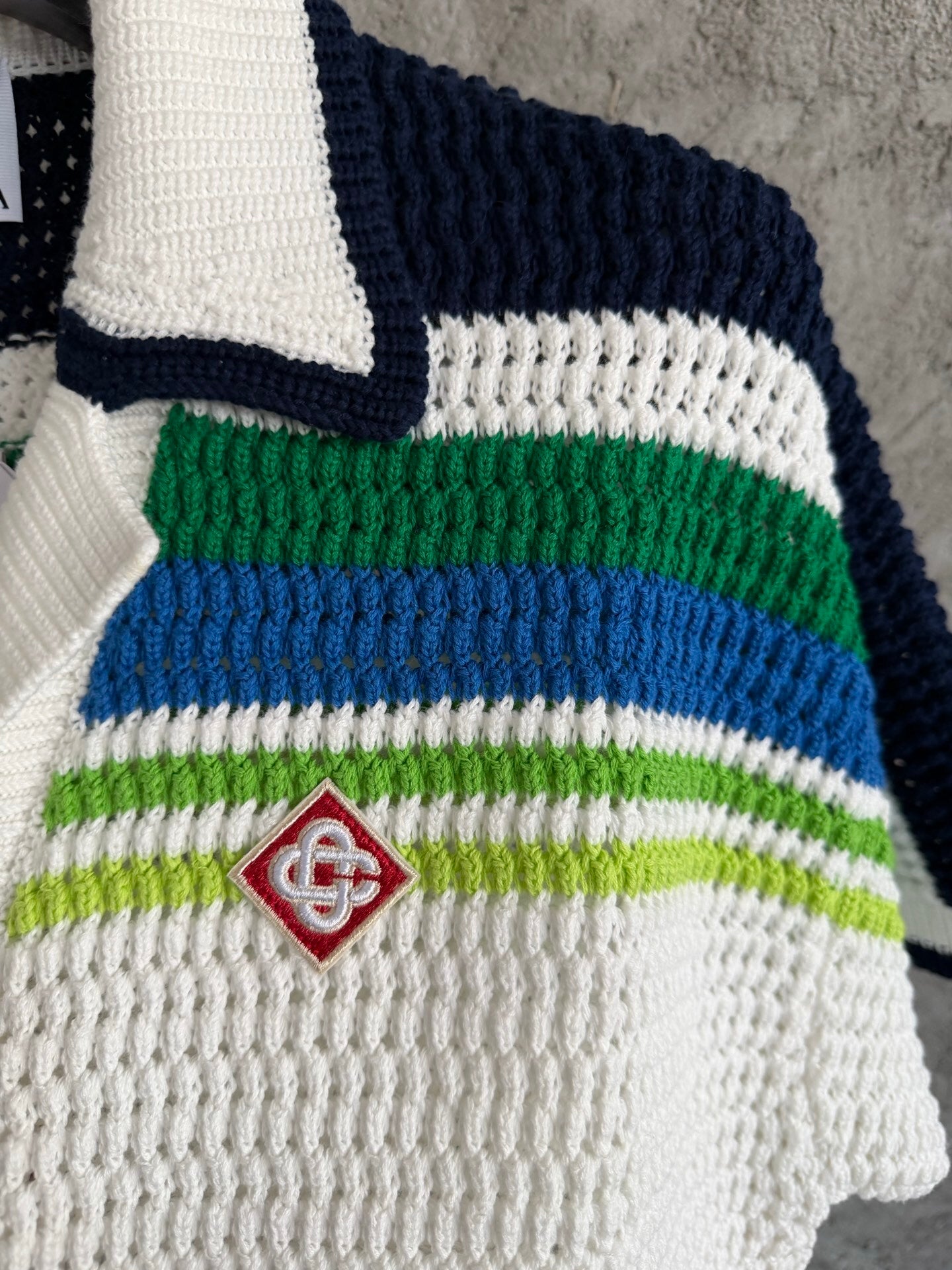 MULTICOLOR STRIPE CROCHET KNIT SET