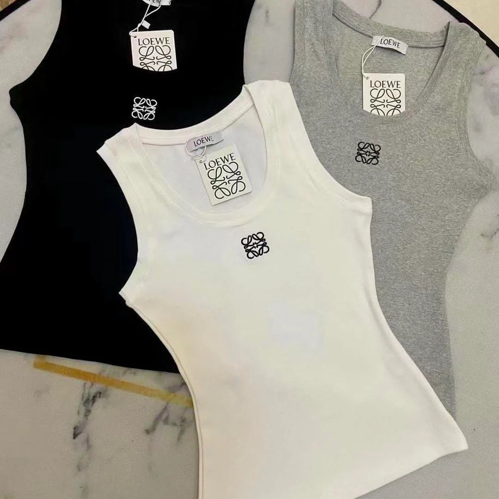 ANAGRAM LOGO FITTED RIBBED TANK TOP